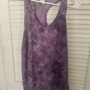 NWT quick dri racer back tank in purple floral print size L